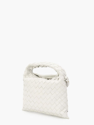 BOTTEGA VENETA ホワイトレザーミニホップハンドバッグ - SS24コレクション