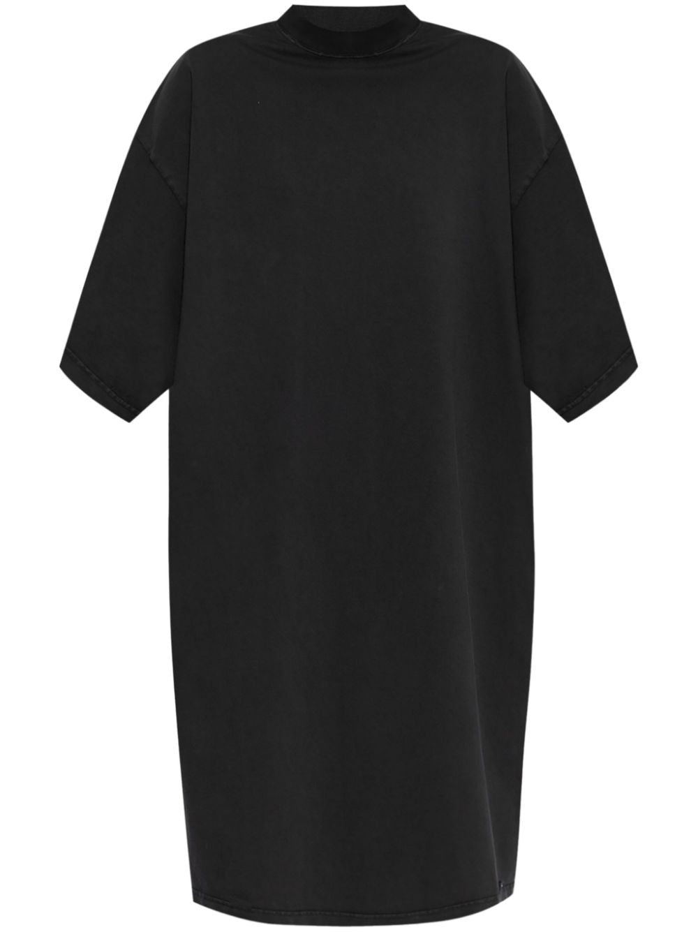 BALENCIAGA Vintage-Inspired T-Shirt Dress with Ribbed Crew Neck