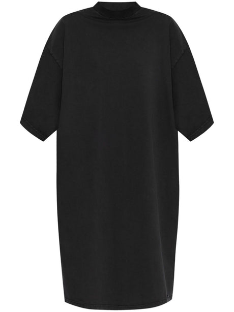 BALENCIAGA Vintage-Inspired T-Shirt Dress with Ribbed Crew Neck