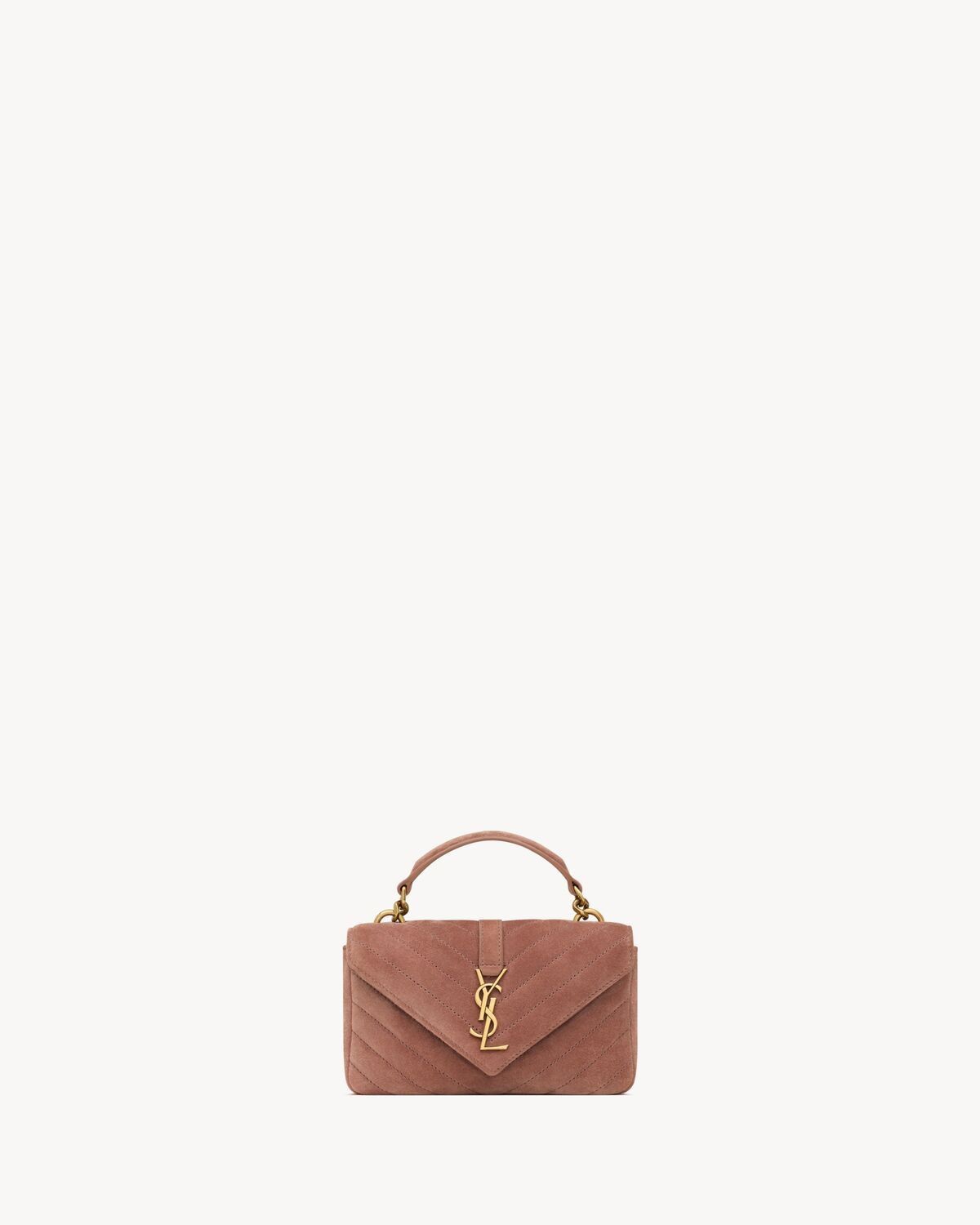 SAINT LAURENT Suede Satin Mini Handbag