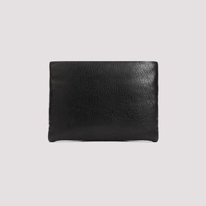 SAINT LAURENT メンズブラックレザーポーチバッグ for SS24