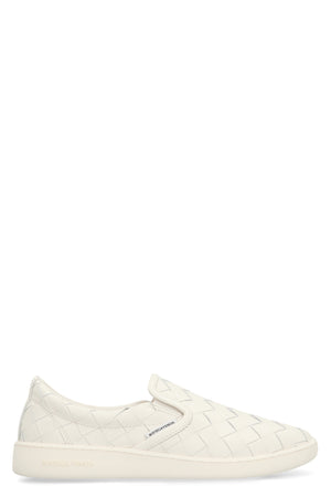 BOTTEGA VENETA Woven Leather Sneakers for Women in Classic White