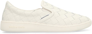 BOTTEGA VENETA Woven Leather Sneakers for Women in Classic White