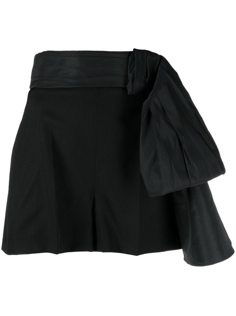 ALEXANDER MCQUEEN Elegant Wool Mini Shorts with Decorative Bow