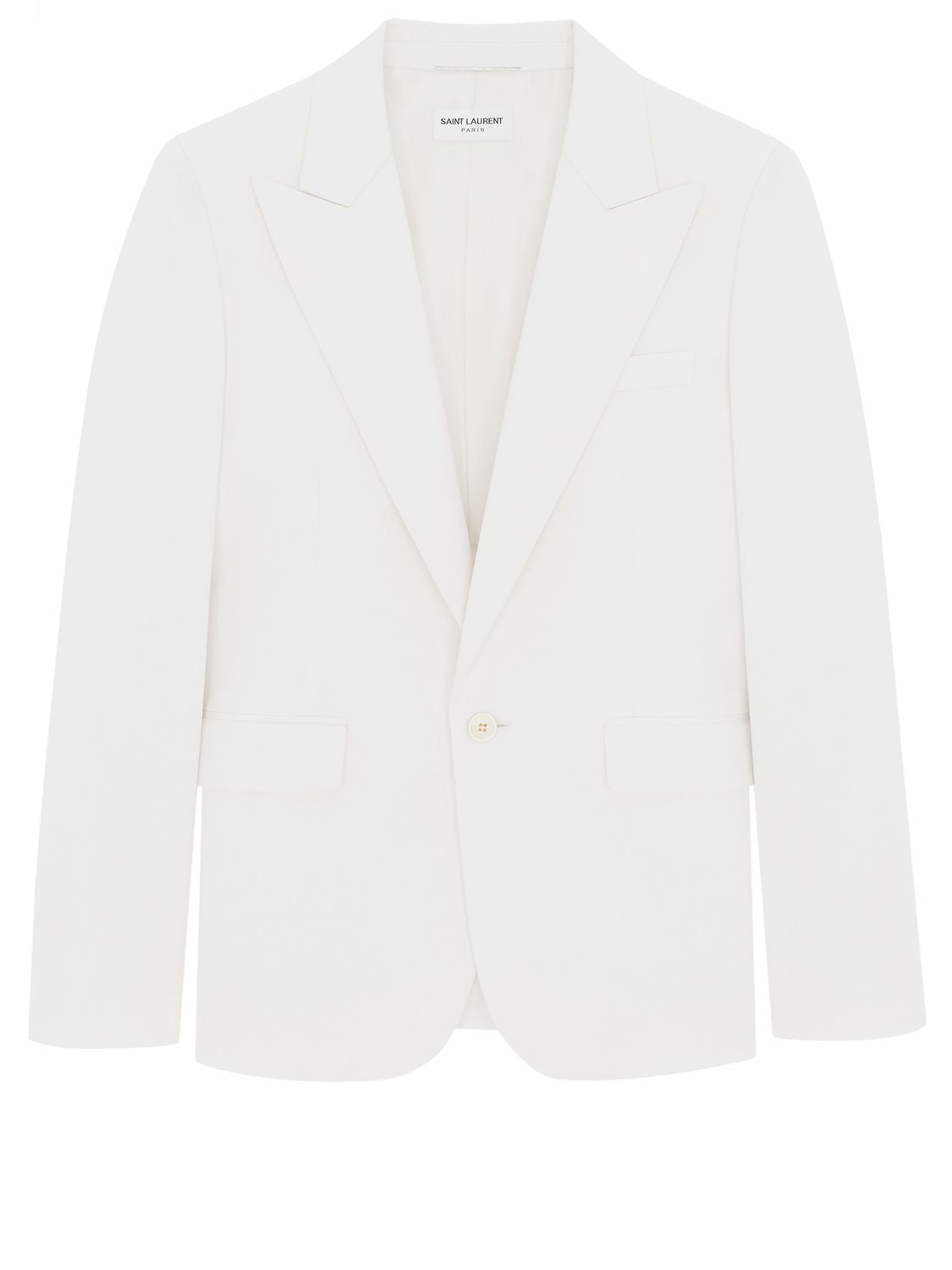 SAINT LAURENT Men's Single-Breasted Wool Gabardine Jacket - Size IT 48