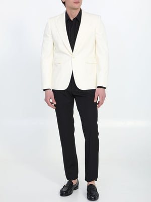 SAINT LAURENT Men's Single-Breasted Wool Gabardine Jacket - Size IT 48