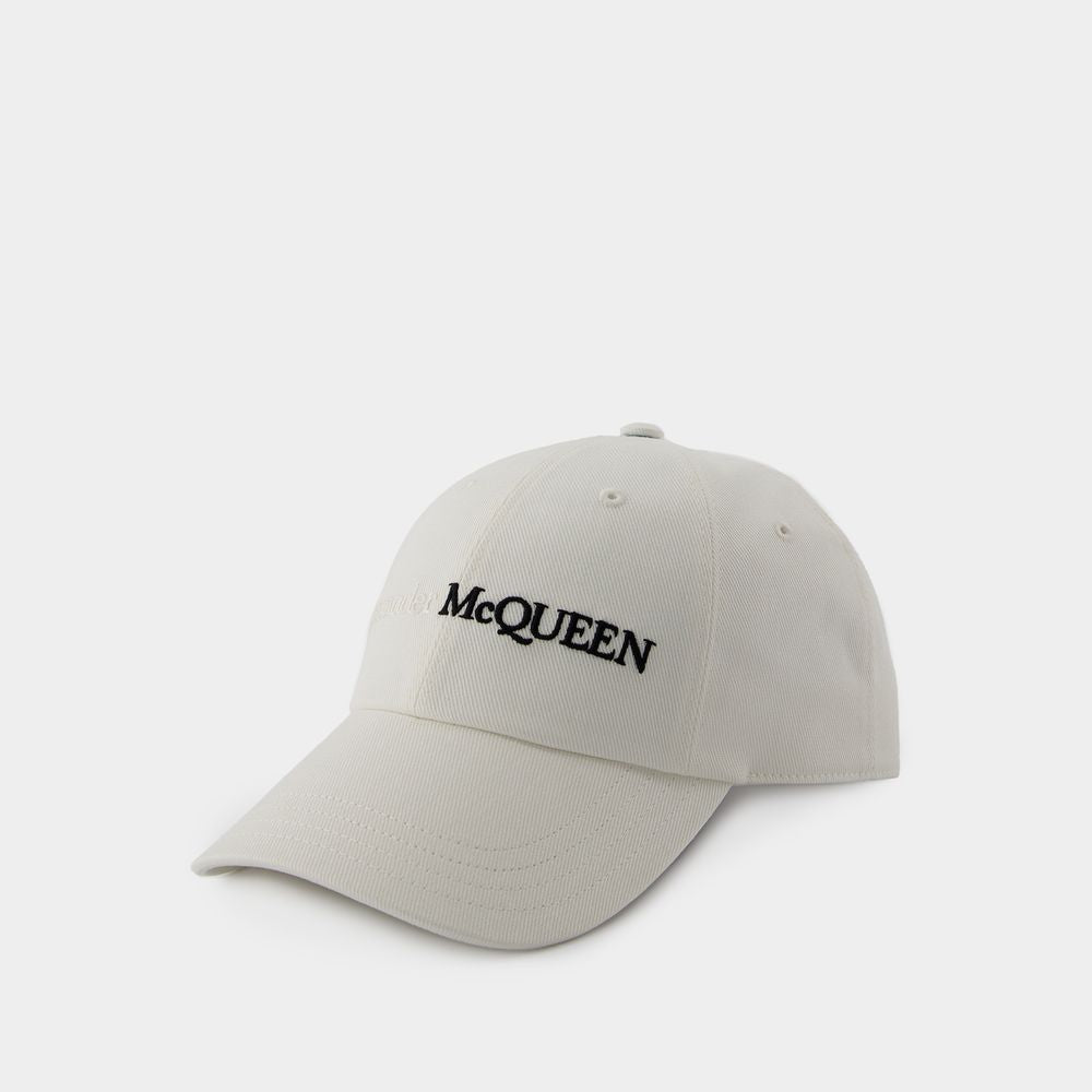 ALEXANDER MCQUEEN Classic White Logo BIC Cap for Men