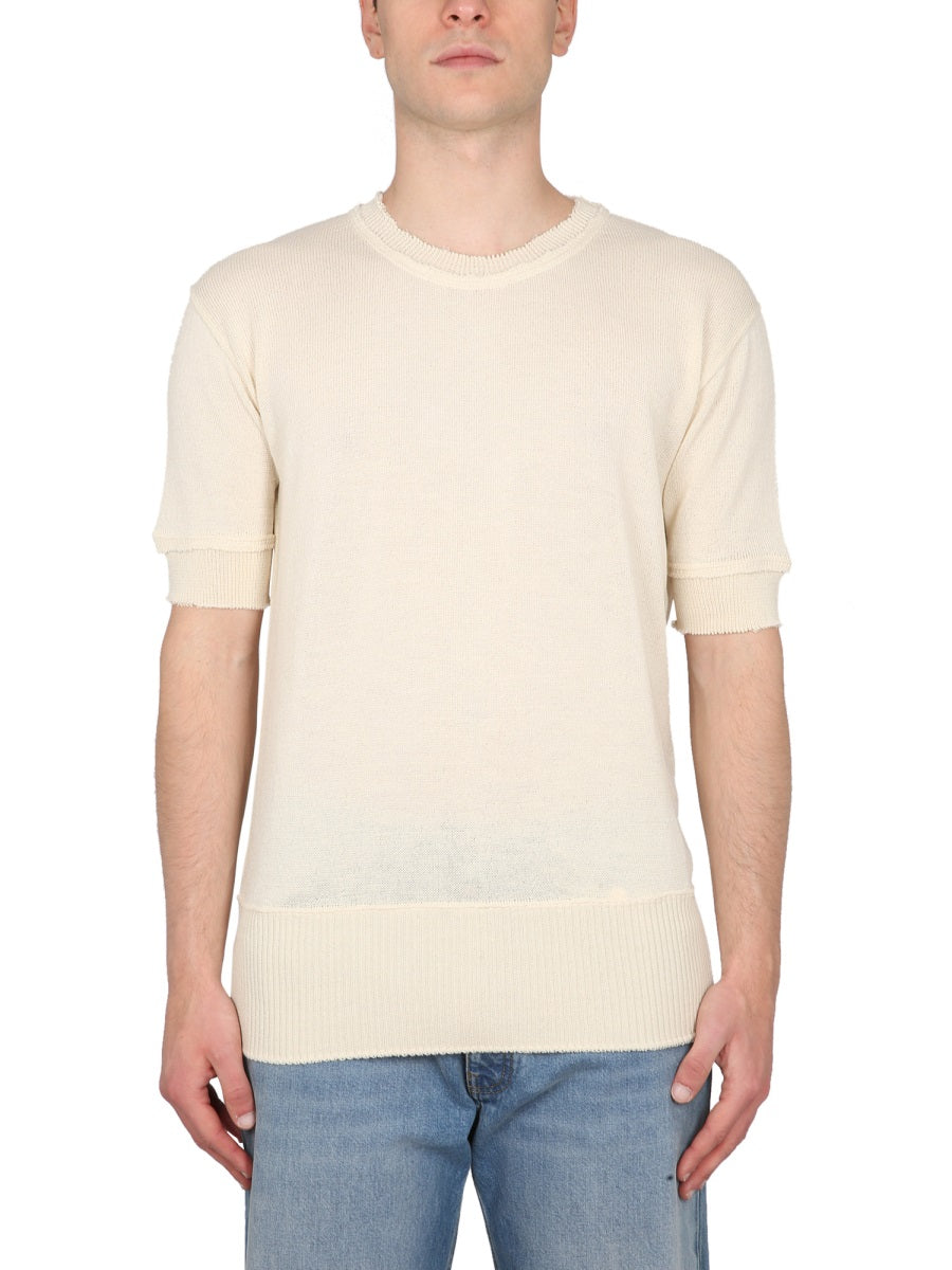 MAISON MARGIELA Men's Short Sleeve Wool Blend Sweater