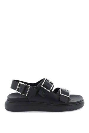 ALEXANDER MCQUEEN Men's Adjustable Leather Slide Sandal