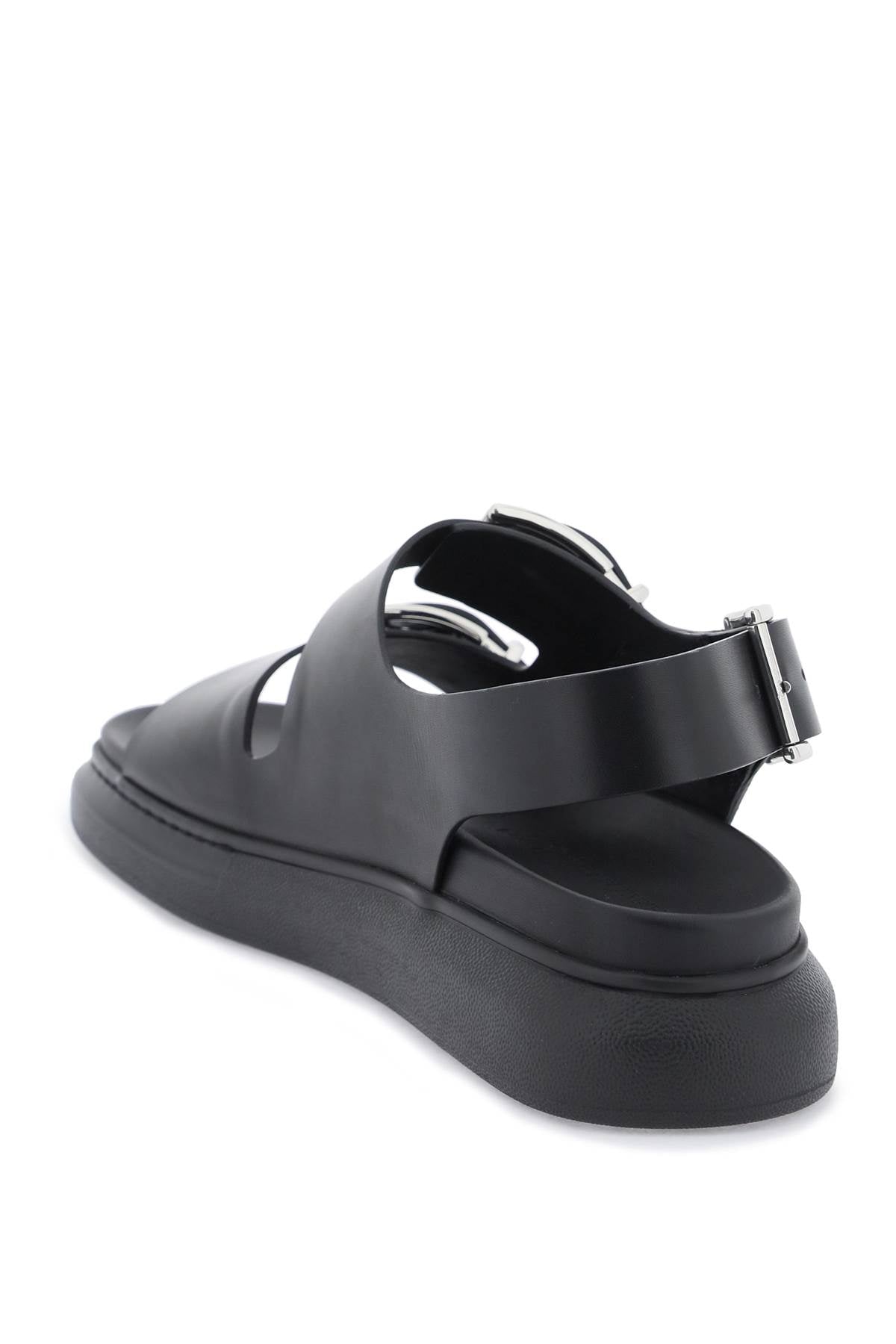 ALEXANDER MCQUEEN Men's Adjustable Leather Slide Sandal