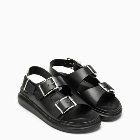 ALEXANDER MCQUEEN Men's Adjustable Leather Slide Sandal