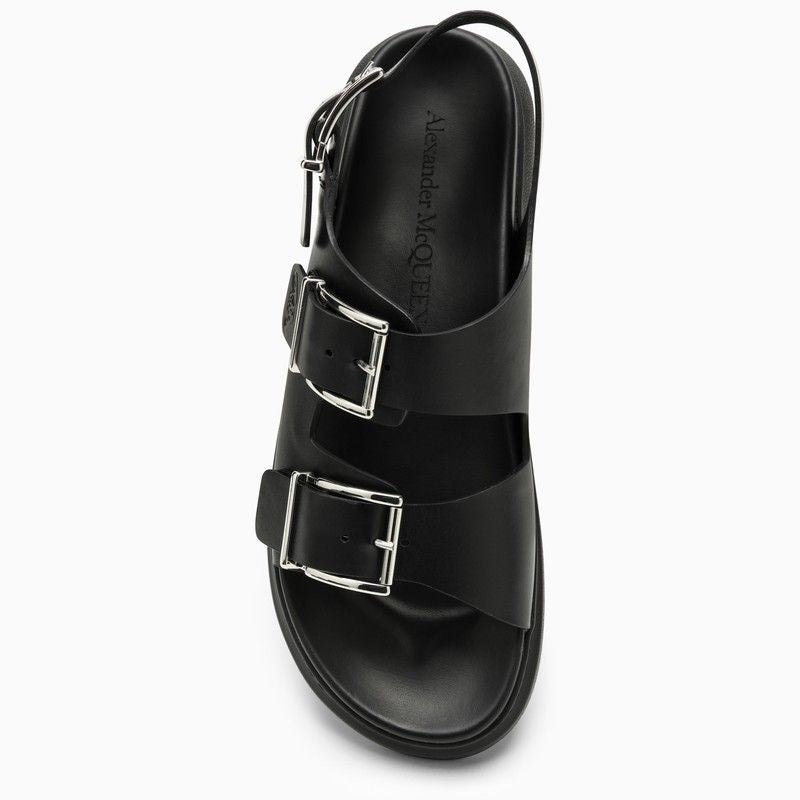 ALEXANDER MCQUEEN Men's Adjustable Leather Slide Sandal