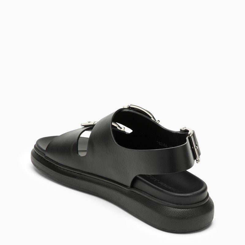 ALEXANDER MCQUEEN Men's Adjustable Leather Slide Sandal