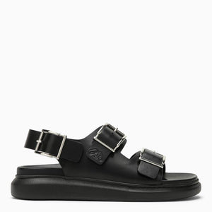 ALEXANDER MCQUEEN Men's Adjustable Leather Slide Sandal