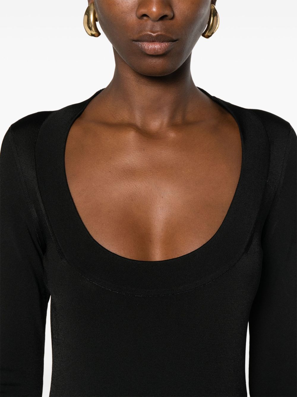 SAINT LAURENT Square Neck Mini Knit Dress