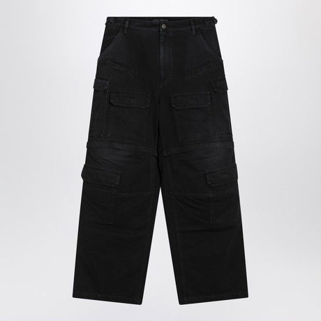 BALENCIAGA Men's Cargo Jeans with Adjustable Straps