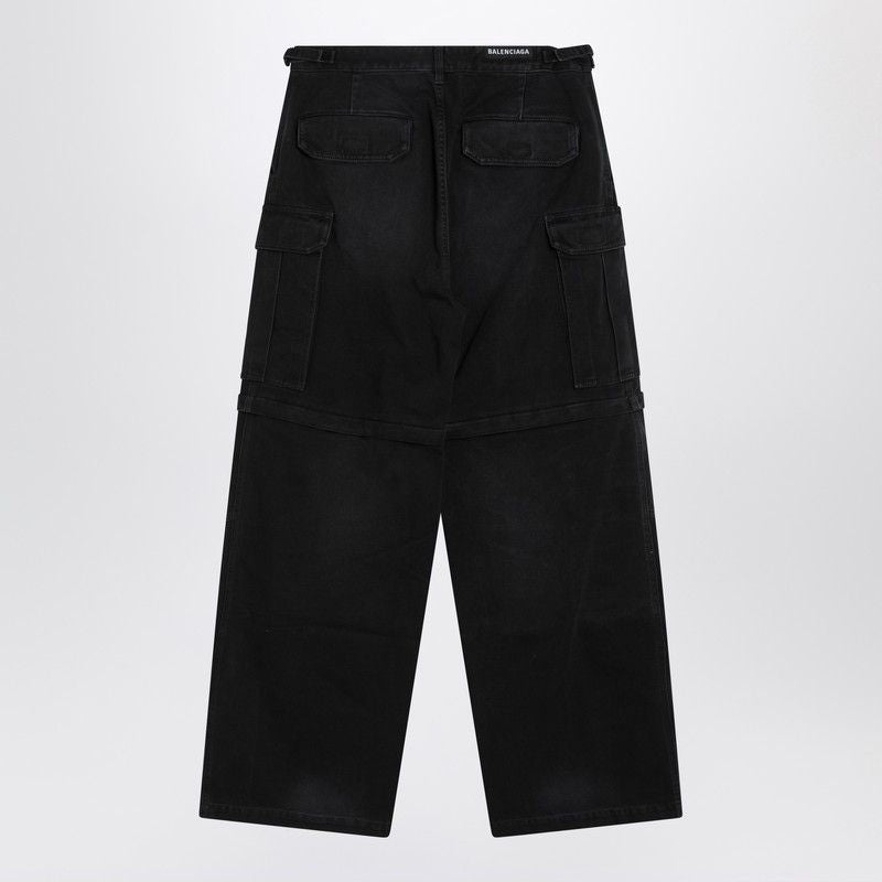 BALENCIAGA Men's Cargo Jeans with Adjustable Straps