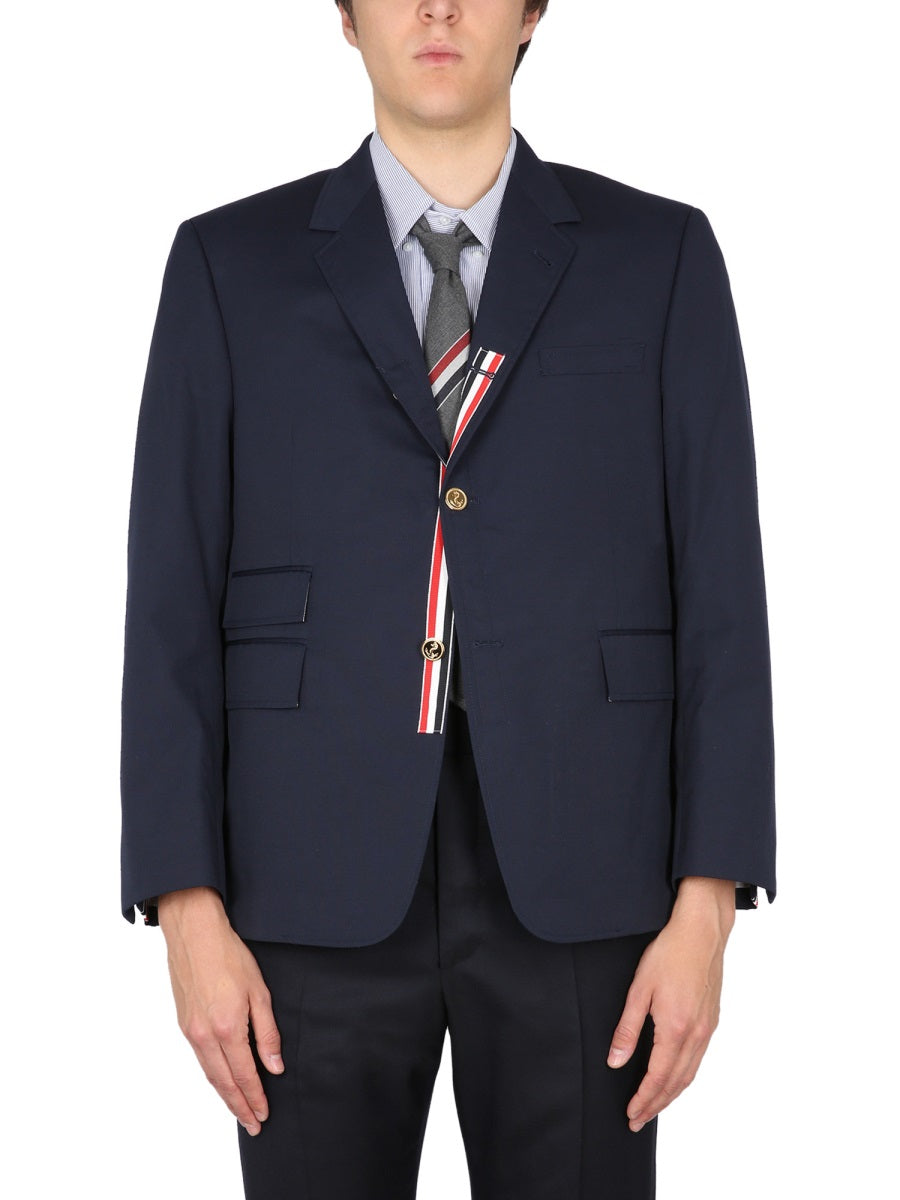 THOM BROWNE Men's Single-Breasted Jacket with Notched Lapels