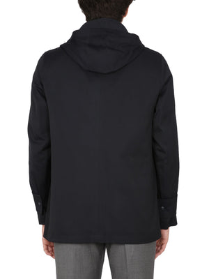 THOM BROWNE Men's High Neck Hooded Zip Parka Jacket