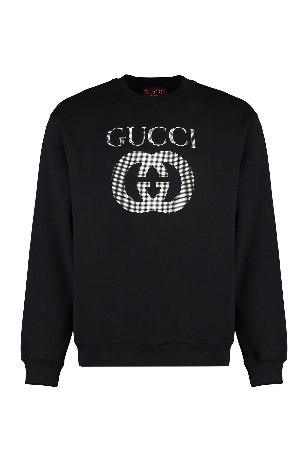 GUCCI メンズコットンクルーネックスウェットシャツ（ロゴ入り）