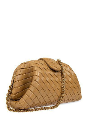 BOTTEGA VENETA シックなベージュ色のミニショルダーバッグ (31.5x16.5x10.9 cm)