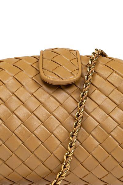 BOTTEGA VENETA シックなベージュ色のミニショルダーバッグ (31.5x16.5x10.9 cm)