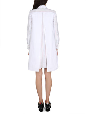 THOM BROWNE Wool Round Neck Shirt for Women - SS23 Collection