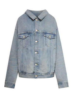 BALENCIAGA Off Shoulder Denim Jacket