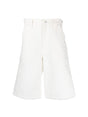 JIL SANDER Men's Denim Mini Shorts with Button Closure