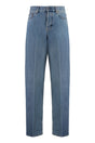 GUCCI Straight-Leg Denim Jeans with Leather Accents