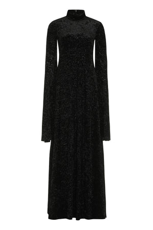 BALENCIAGA Velvet Maxi Dress with Wide Sleeves