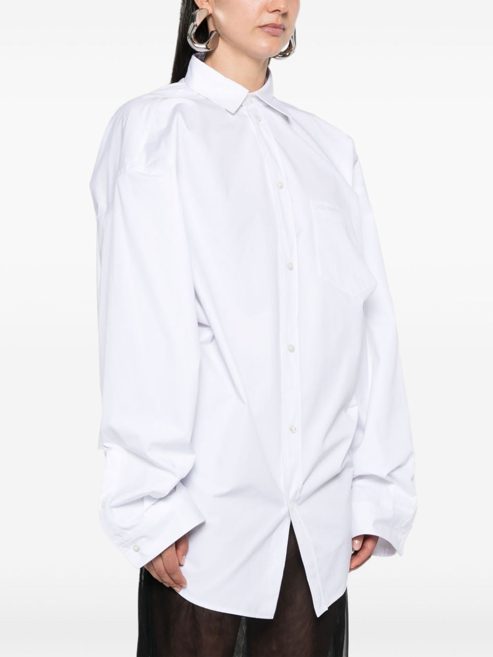 BALENCIAGA Asymmetric Mini Poplin Shirt