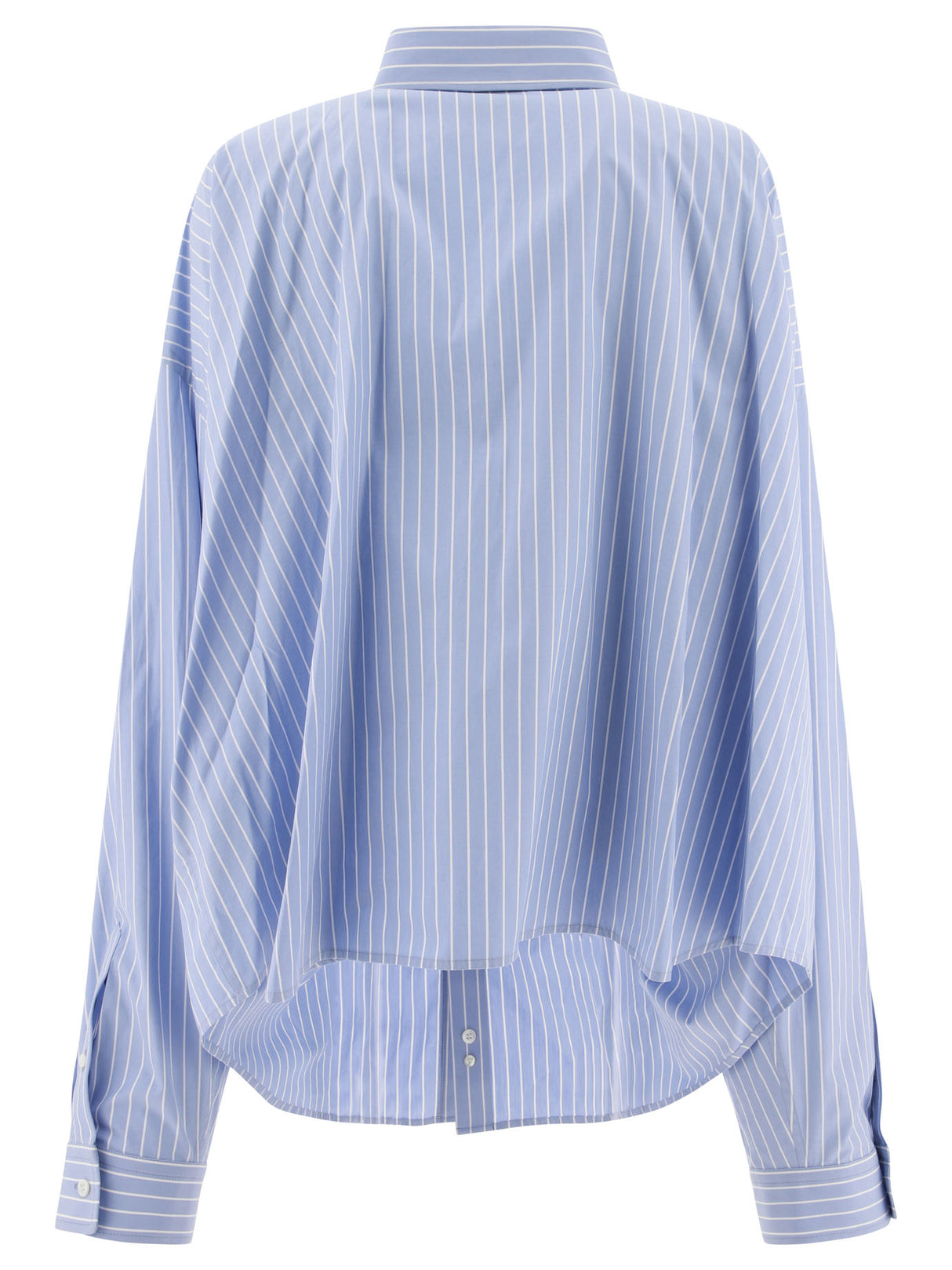 BALENCIAGA Oversized Striped Shirt with Embroidered Logo