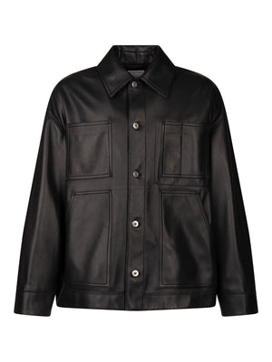 BOTTEGA VENETA Pocket Detailed Leather Jacket for Men - FW24 Collection