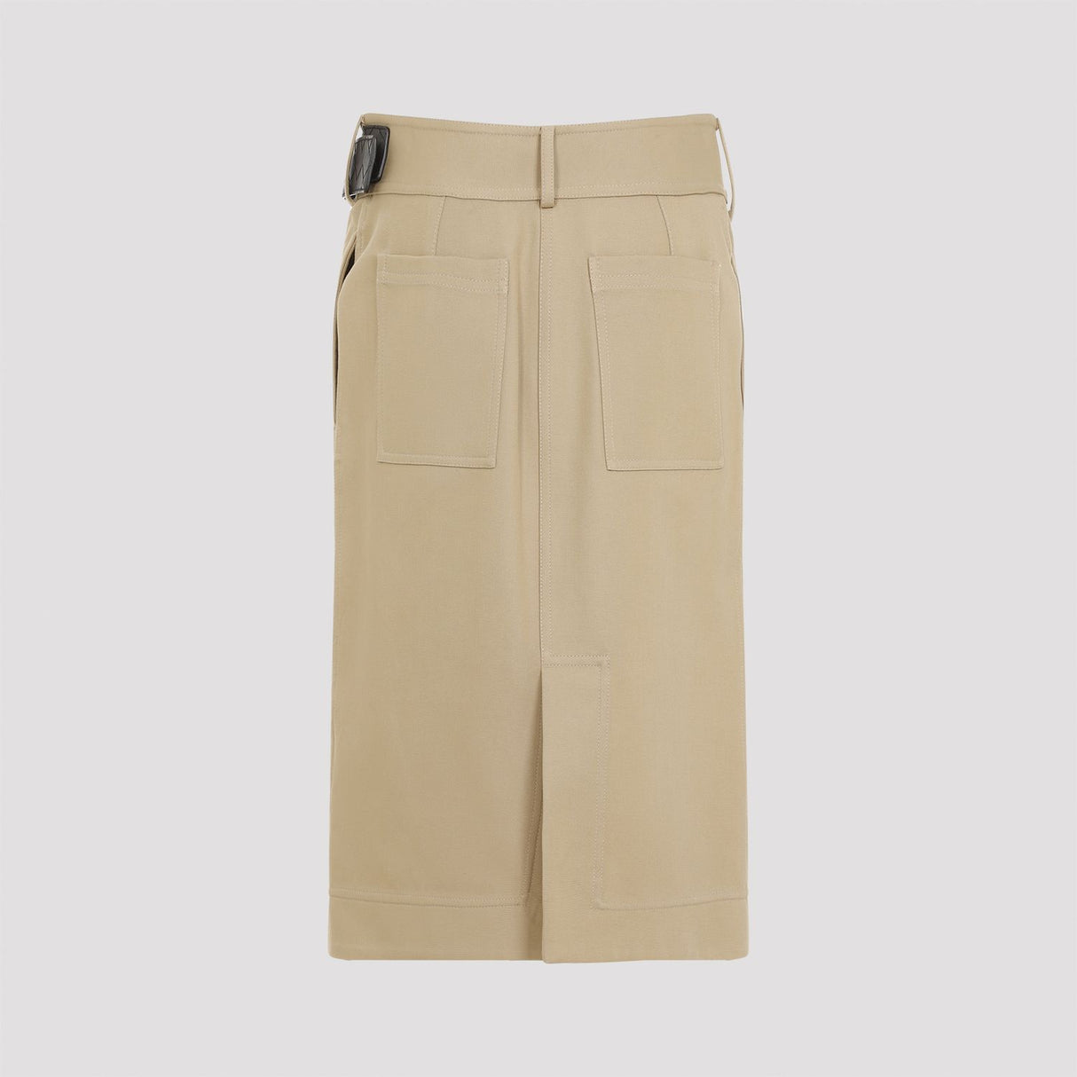 BOTTEGA VENETA Chic Cotton Wrap Mini Skirt with Buckle Accent