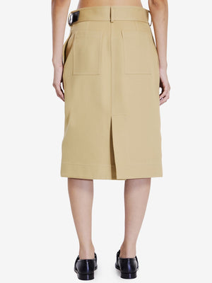 BOTTEGA VENETA Wrap Midi Skirt with Leather Belt