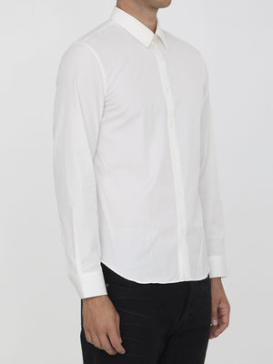 GUCCI Cotton Poplin Shirt with Embossed Logo - Regular Fit