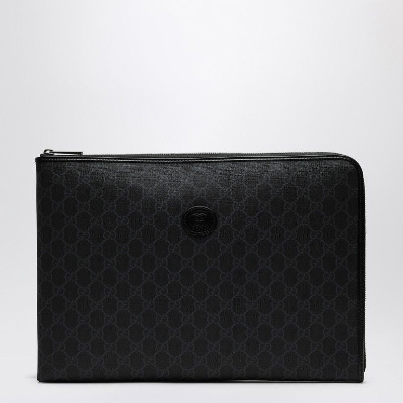 GUCCI Medium Black GG Supreme Fabric Briefcase