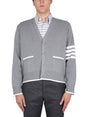 THOM BROWNE 4-Bar Stripe V-Neck Cardigan for Men