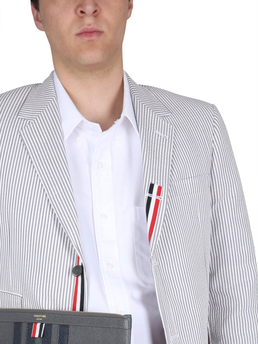 THOM BROWNE Men's Mini Striped Notched Lapel Jacket