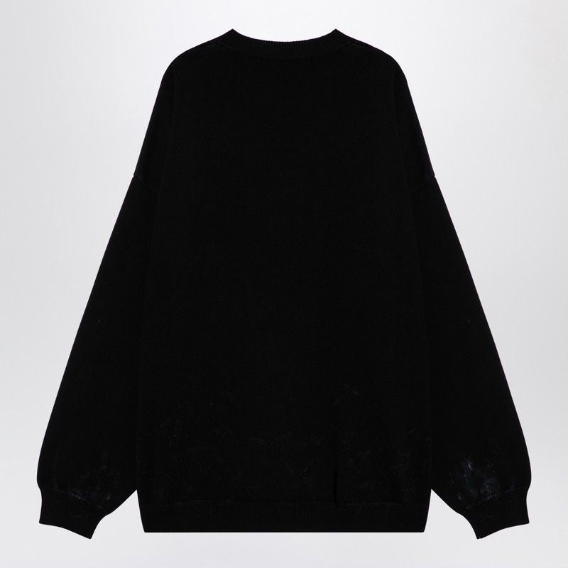 BALENCIAGA Oversized Cotton Blend Jumper with Logo Print