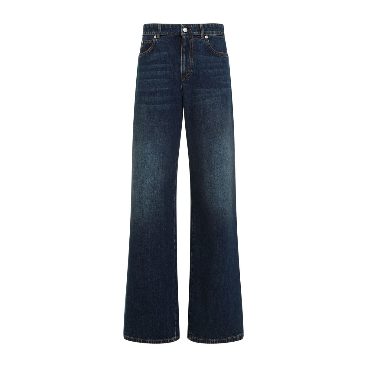 ALEXANDER MCQUEEN High-Rise Cotton Denim Jeans for Women