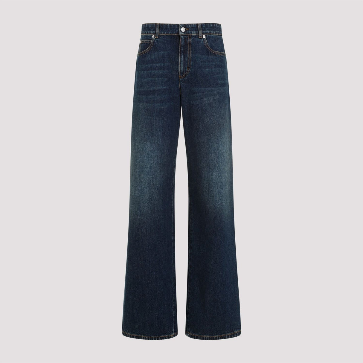 ALEXANDER MCQUEEN High-Rise Cotton Denim Jeans for Women