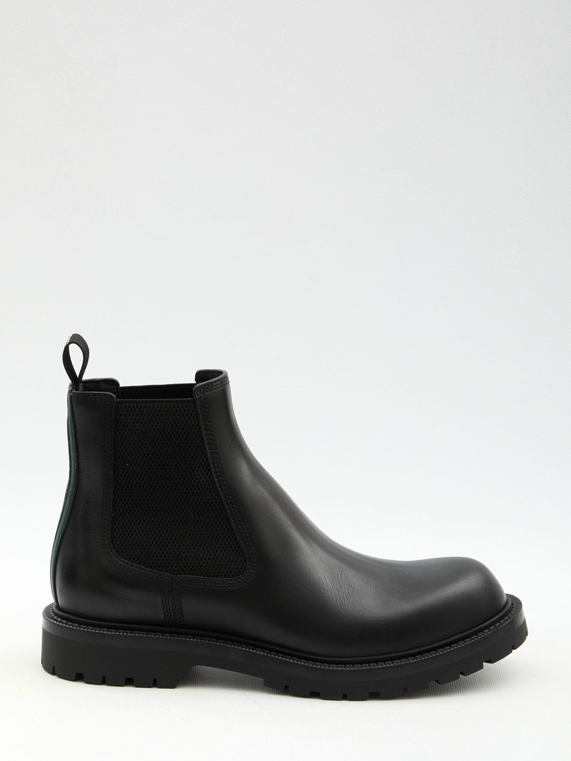 GUCCI Men's Chelsea Boots with Web Detail