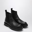 GUCCI Leather Ankle Boot with Web Detail