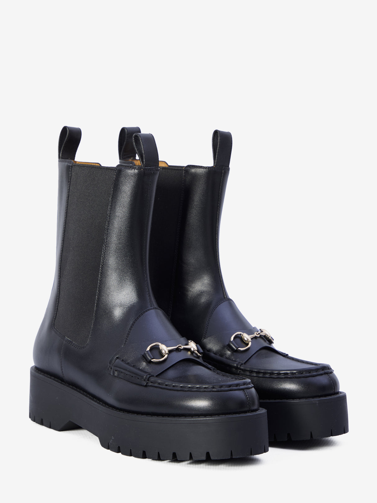 GUCCI Elegant Horsebit Ankle Boots - Height: 4.5cm