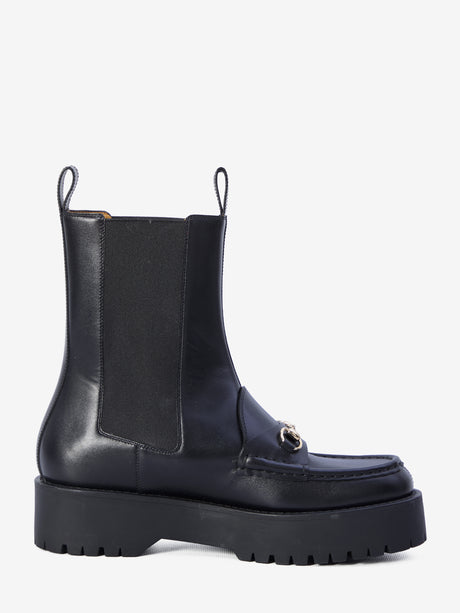 GUCCI Elegant Horsebit Ankle Boots - Height: 4.5cm