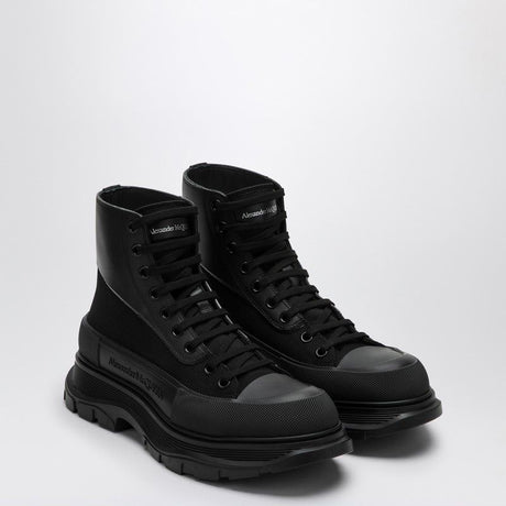 ALEXANDER MCQUEEN Lace-Up Canvas Tread Slick Boots