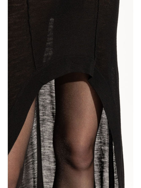 SAINT LAURENT Asymmetric Design Scoop Neck Long Sleeve Dress