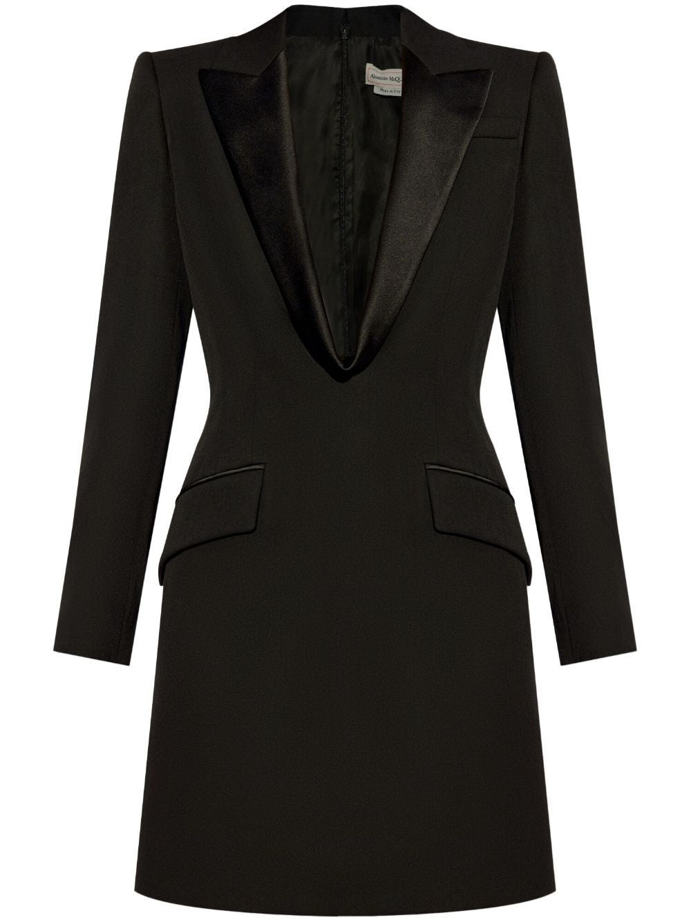 ALEXANDER MCQUEEN Peak Lapel Mini Wool Dress